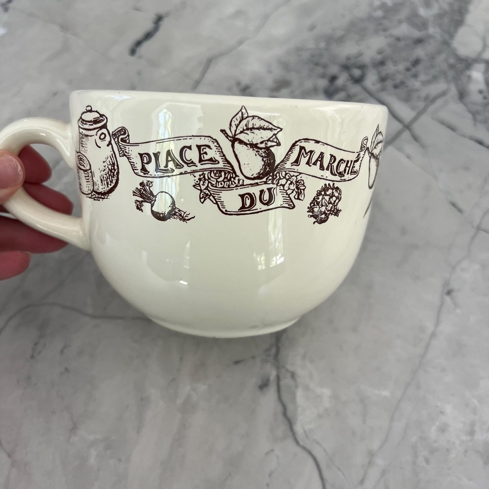 Vintage Le Comptoir De Famille France Place du Marche Large Mug made in France